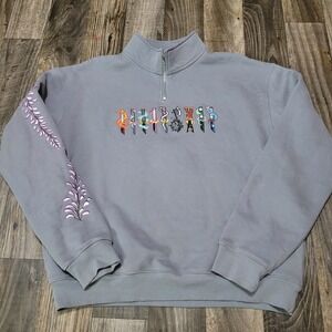 Demon Slayer Hydrobon Quarter Zip Anime Sweatshirt Mens XL Embroidered
